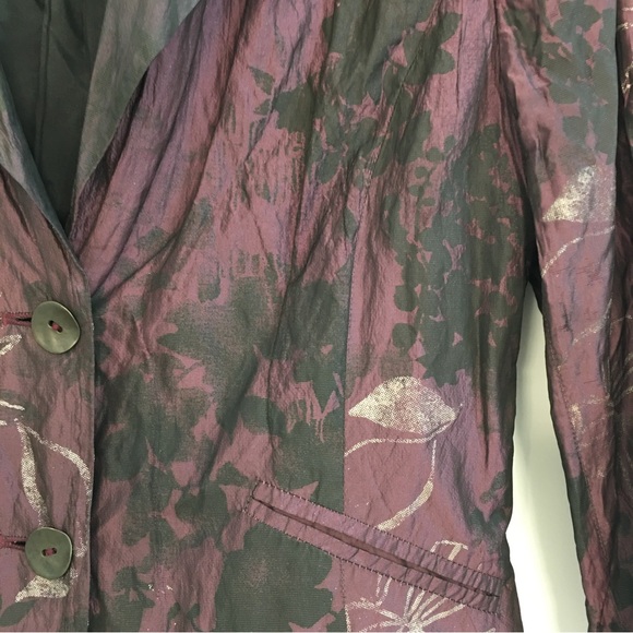 Tuzzi blazer. Plum with black and grey/silver floral. Size 8. - Picture 3 of 7